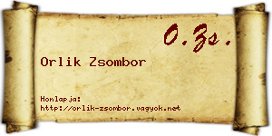 Orlik Zsombor névjegykártya